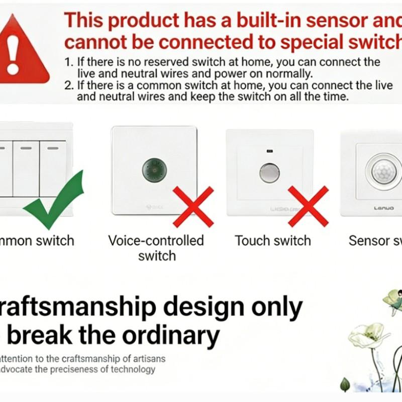 LED Motion Sensor Ceiling Light, 24w LED Staircase Hallway Lamp, Infrared Human Radar Smart Voice Control, 5000k, 2/4 Pieces