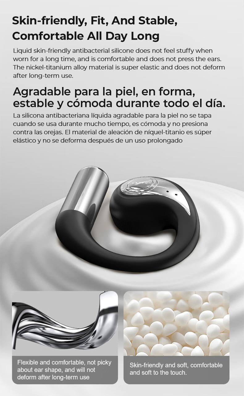 ERAZER XP9 OWS True Wireless Bluetooth Earphones, Open Ear Headphones for iPhone Android Mobile Phone, Waterproof Headseets with Display Charging Case Earbuds