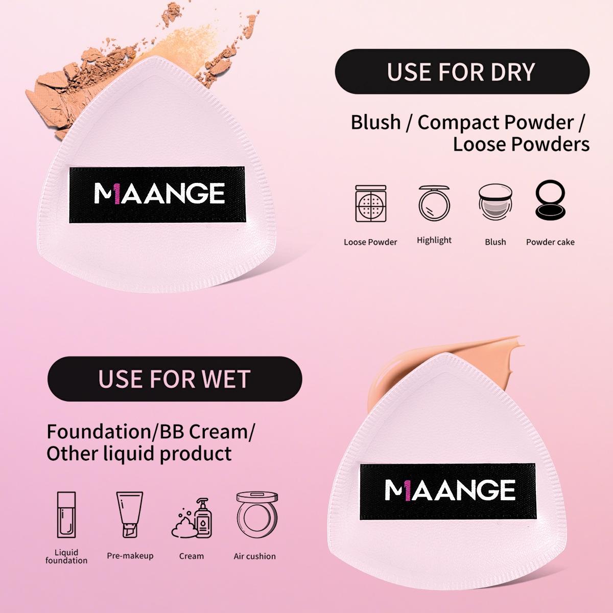 MAANGE 1pc Foundation Sponge, Powder Puff, Makeup Sponge, Beauty Sponge, Cushion Puff for Foundation and Powder, Triangle Foundation Applicator for Liquid Cream Powder, Travel Makeup Tools, Gift for Women & Girls (Pink)