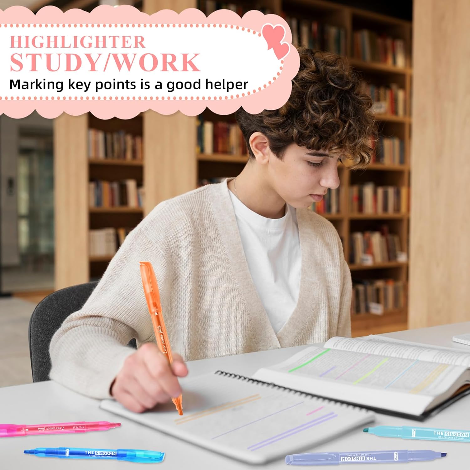 Highlighters Assorted Colors with Verses, Chisel Tip Colored Highlighter Markers Bulk Fluorescent, Dry Quick Bright Colors, for Study Journaling, 15 pack Highlighters Assorted Colors with Verses, Chisel Tip Colored Highlighter Markers Bulk Fluorescent, Dry Quick Bright Colors, for Study Journaling, 15 pack