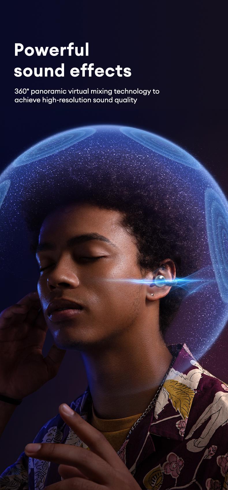 Clipbus7 Clip-on Design Earphones, Upgraded Panoramic Sound Headset, Comfortable Wearing & IPX5 Waterproof Sports Earbuds for Work, Fitness