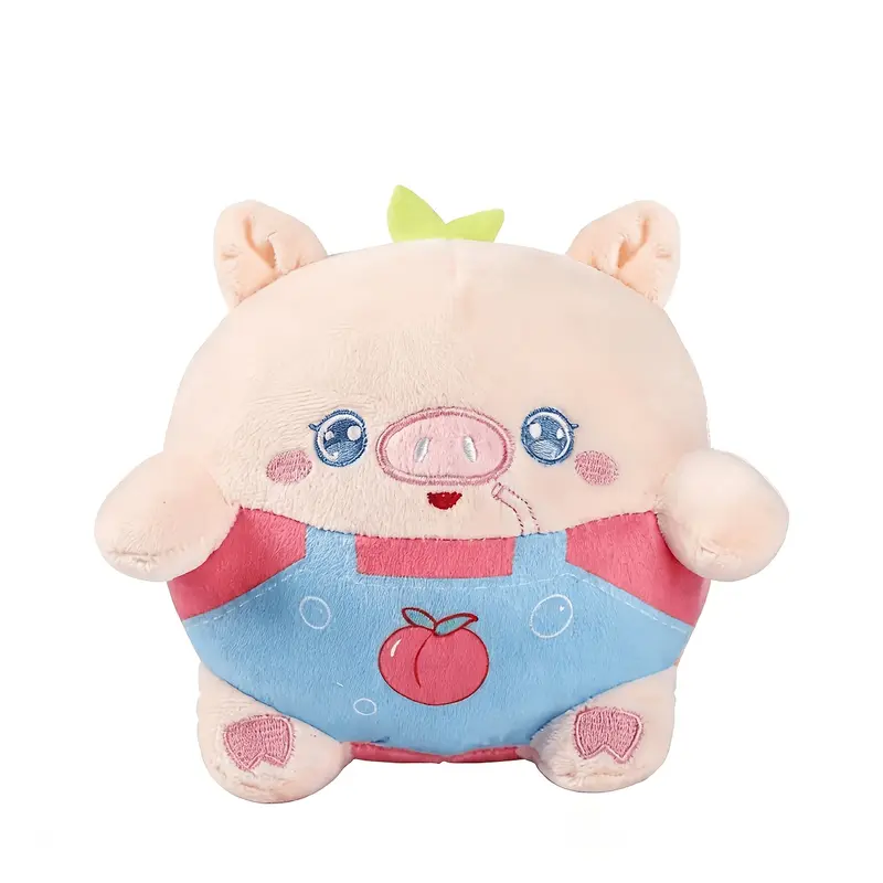 Cartoon Pig Fabric Plush Bouncing Ball Pet Toy - USB Rechargeable Battery, Interactive Play, Electronic Sound-Making, Washable Dog Accessory