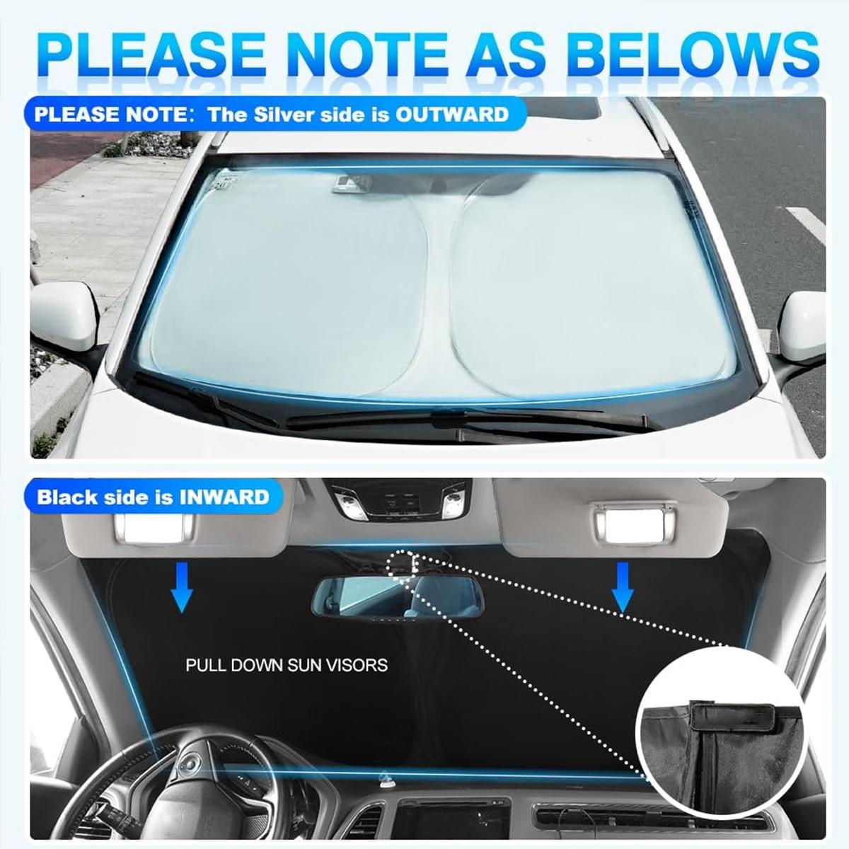 Canvcle Windshield Sun Shade for Honda Civic 2006-2024 Foldable Sun Visor Protector Blocks UV Rays Keeps Car Cooler Double Thickness Material Canvcle Windshield Sun Shade for Honda Civic 2006-2024 Foldable Sun Visor Protector Blocks UV Rays Keeps Car Cooler Double Thickness Material