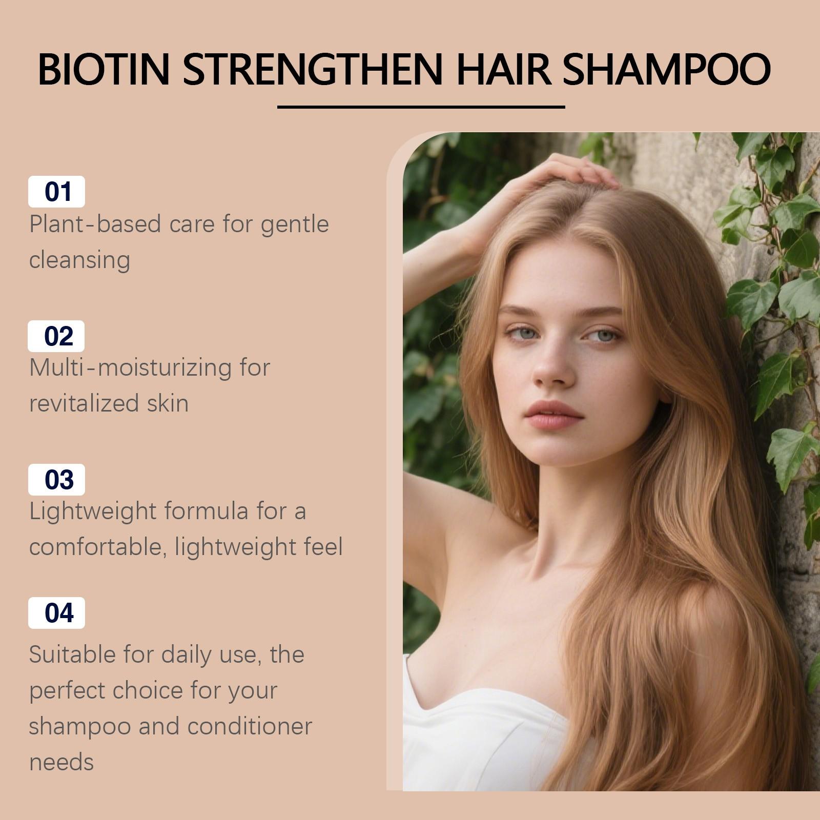 Biotin Shampoo Gentle Hair Cleansing, Volumizing Texture Nourishing Scalp, Refreshing Moisturizing Shampoo, Softening & Hydrating Formula