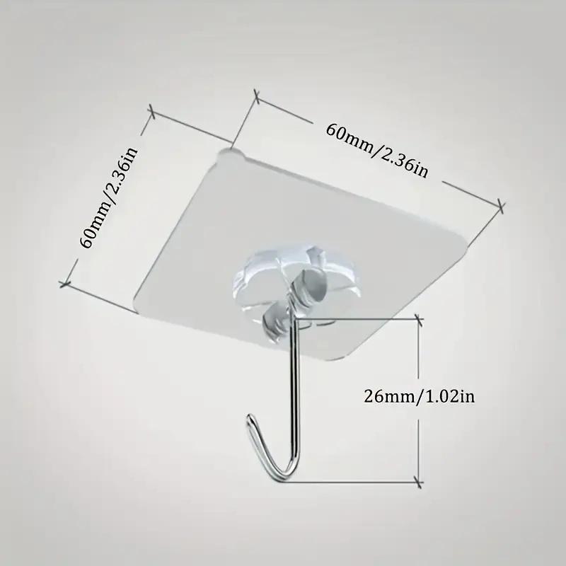 Moisture-Proof & Durable Transparent Hooks 10/30/50pcs, Home Strong Adhesive Nail-Free Wall Hooks, Heavy-Duty Load-Bearing, Multi-Functional Storage, Bathroom/Kitchen/Living Room/Bedroom, Essential Home Goodies