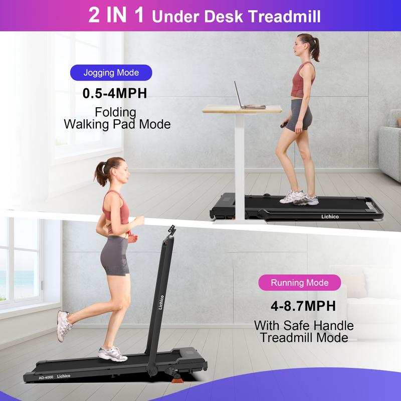 8.7MPH LICHICO Treadmill with 4-Level Incline, Flat/Incline Modes, Remote Control, Quiet Motor, Stable 2-in-1 Running Machine for Home & Office Fitness 8.7MPH LICHICO Treadmill with 4-Level Incline, Flat/Incline Modes, Remote Control, Quiet Motor, Stable 2-in-1 Running Machine for Home & Office Fitness