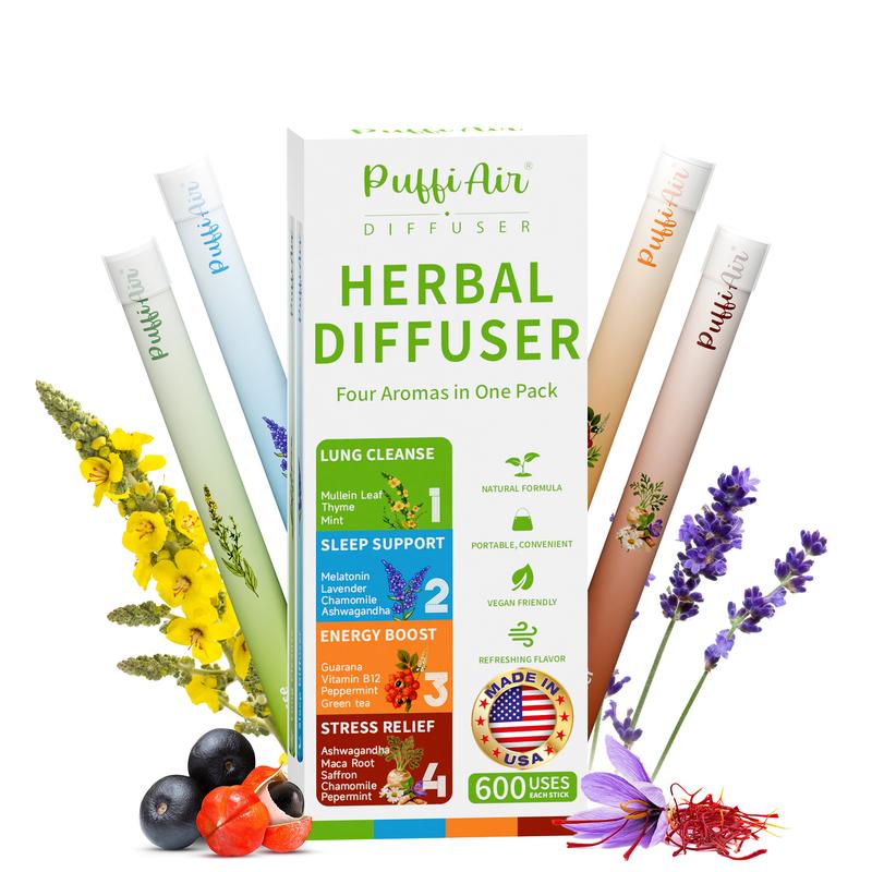 PuffiAir pure herbal for body detoxification and tongue air freshing,herbal support pen relaxation diffusion stick Solution
