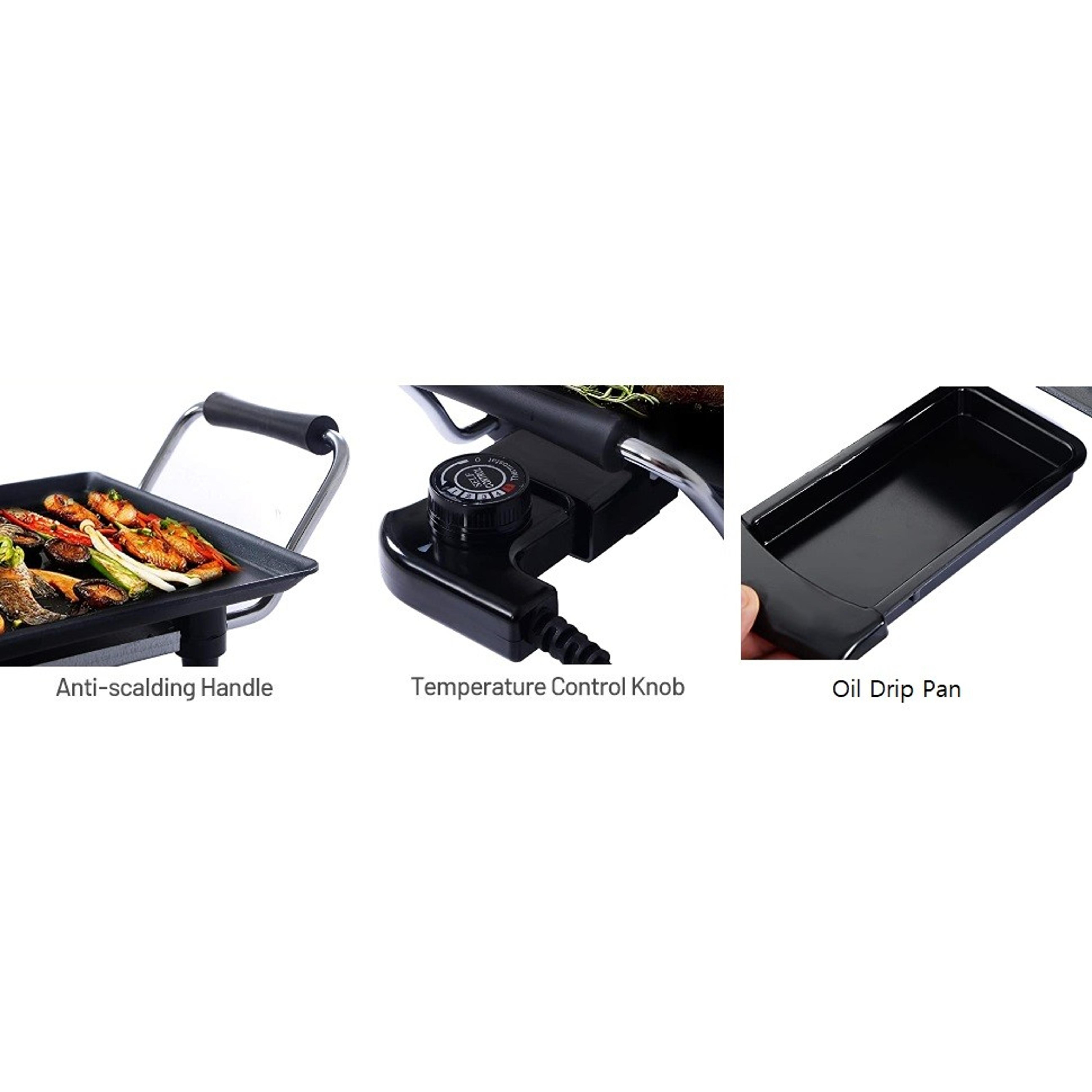35'' Electric Teppanyaki Grill Griddle, BBQ Smokeless Grills, 2000W Indoor Outdoor Barbecue Griddles Table Top with Nonstick Surfaces and Adjustable 5 Temperature Setting 35'' Electric Teppanyaki Grill Griddle, BBQ Smokeless Grills, 2000W Indoor Outdoor Barbecue Griddles Table Top with Nonstick Surfaces and Adjustable 5 Temperature Setting