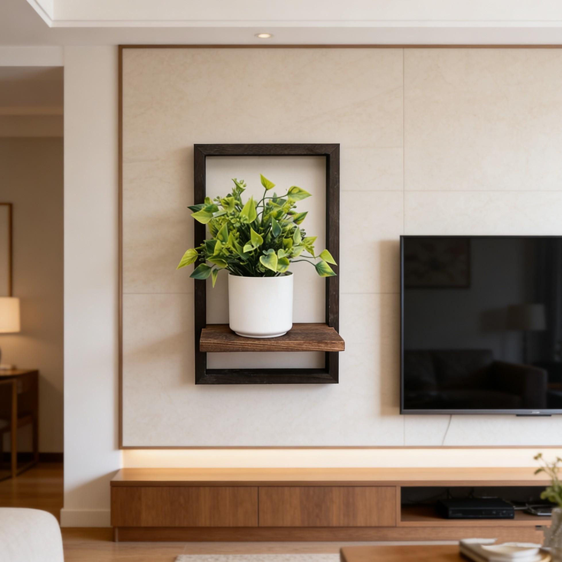 Wall-Mounted Plant Rack, Space-Saving Vintage Colorful Plant Shelf, Indoor Home Decor, Succulent and Herb Display Stand, Floating Board Organizer