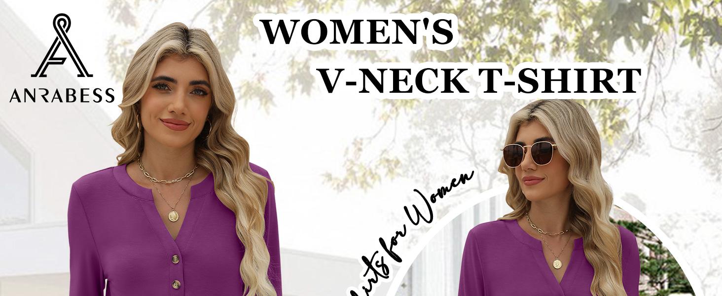 ANRABESS Womens Long Sleeve Henley Tops V Neck Dressy Casual Loose Fit Shirts Fall Flowy Blouses 2025 Trendy Clothes ANRABESS Womens Long Sleeve Henley Tops V Neck Dressy Casual Loose Fit Shirts Fall Flowy Blouses 2025 Trendy Clothes
