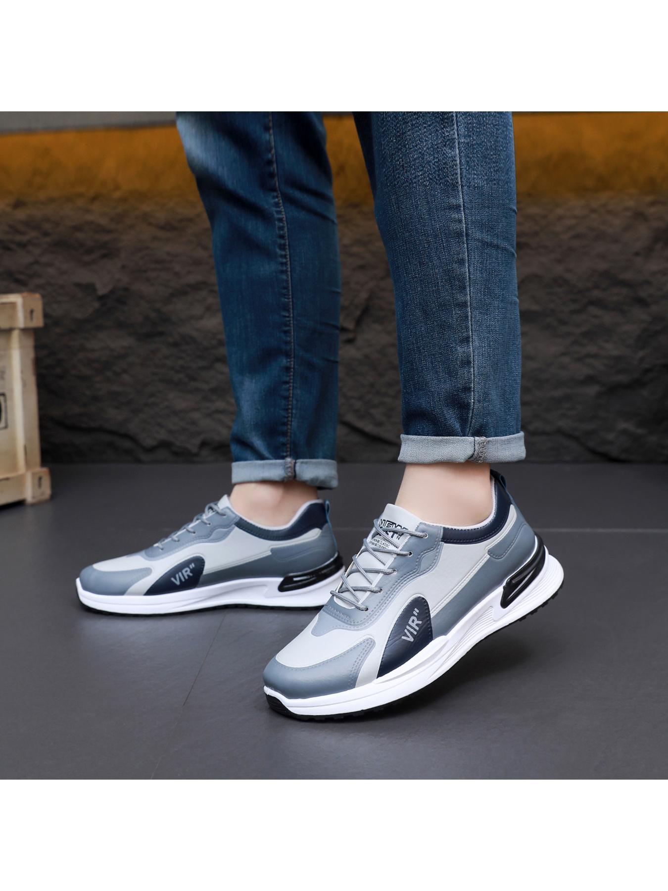 Men's casual sports shoes with breathable and comfortable mesh and splicing design, thick sole for lightweight support, multiple colors to choose from, suitable for daily commuting, outdoor leisure, running, fitness, hiking and other sports scenes