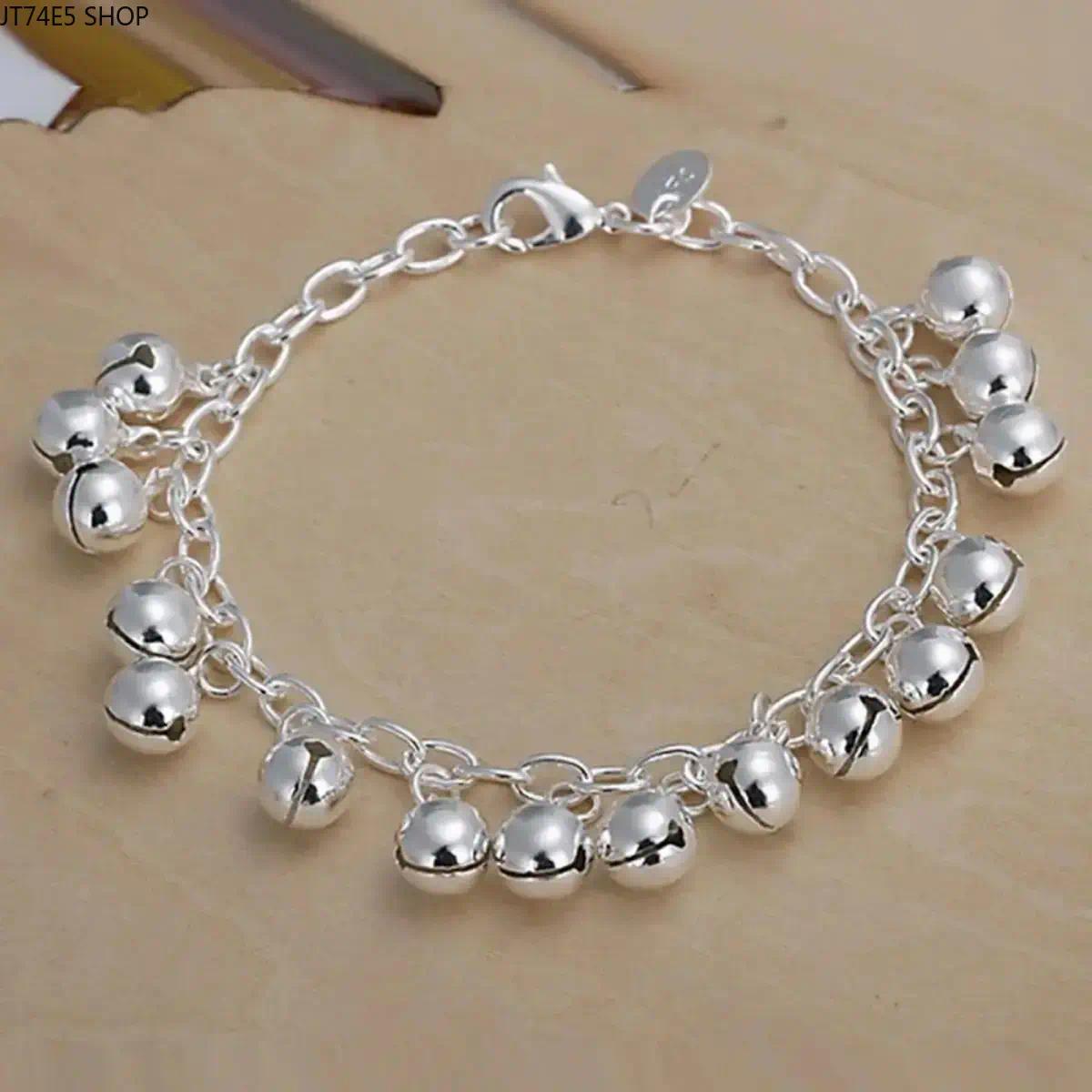 Women's 925 Sterling Silver Charms Bracelet - Exquisite Wrist Chain with Streamlined Jewelry Bracelet Design, Fine Workmanship, Skin-Friendly Premium Fashion Jewelry for Wedding, Party, Daily Wear, Long-Lasting Metallic Luster