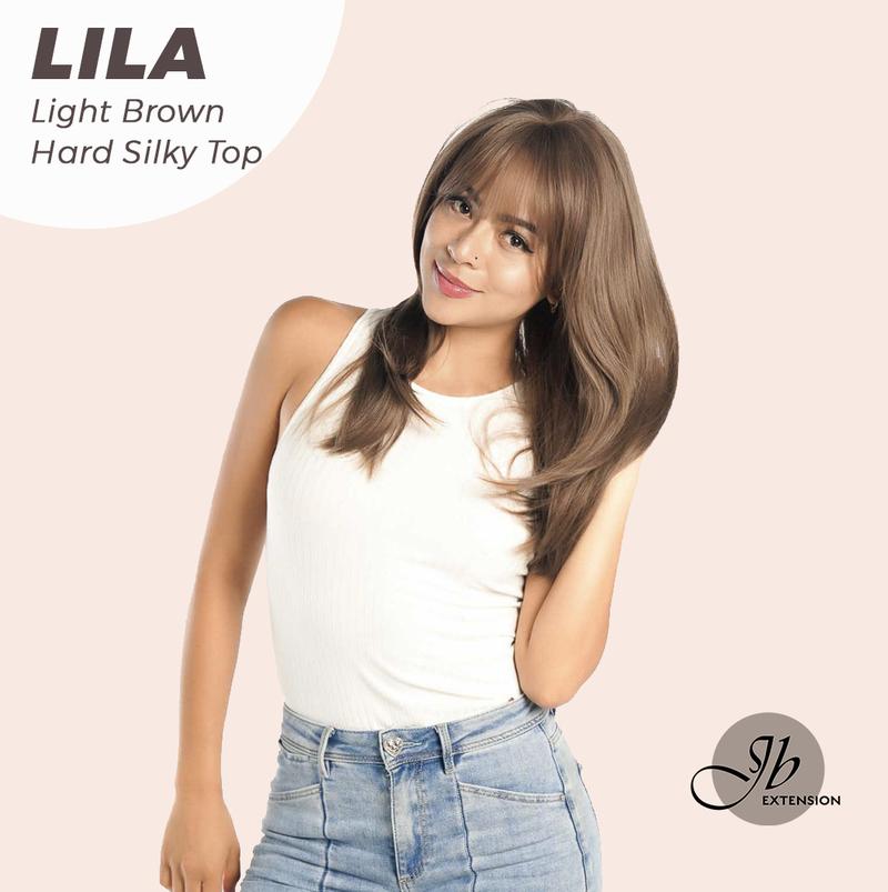 JBEXTENSION 20 Inches Scalpiana 3.5X4 Hard Silky Top Natural Scalp Effect Wig With Bangs LILA