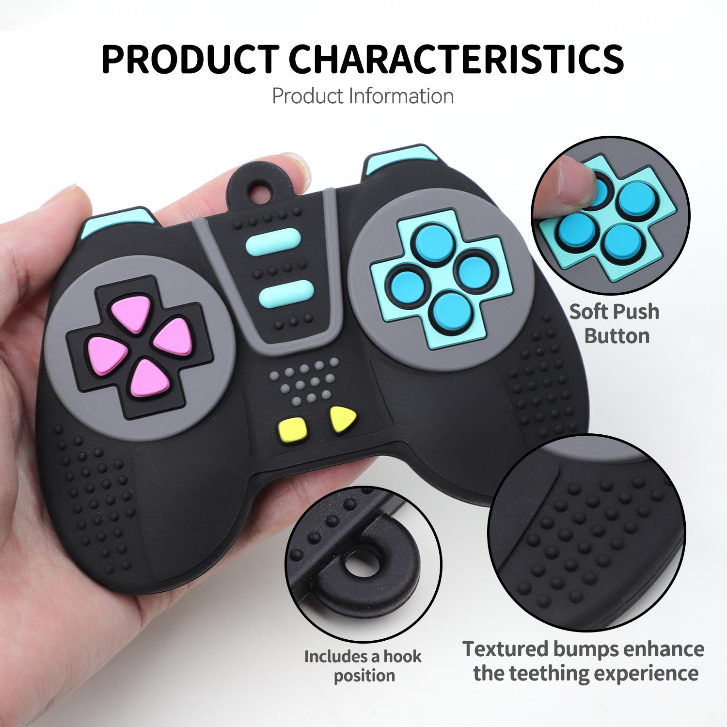 Silicone Teething Toys for Babies, 2-Pack Rubber Teethers, Baby Soothing Toy, Sensory Teether, Educational Chewable Toy for Infants 0-12 Months