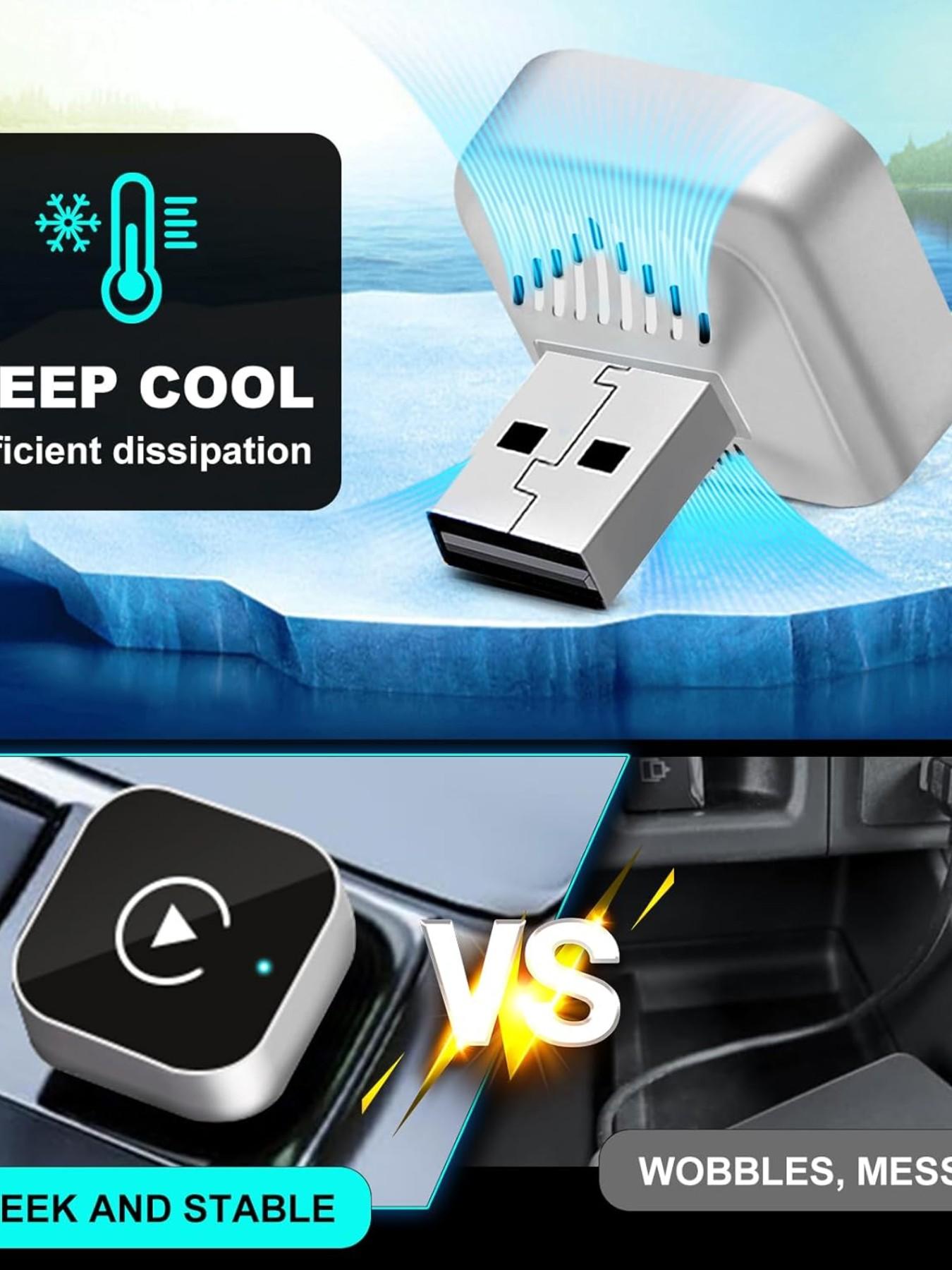 Universal Wireless Carplay and Android Auto Mini Adapter, Plug-And-Play USB Encryption Dog, Compatible with Volkswagen, Toyota, Ford, Mercedes-Benz, Nissan, Honda, Bmw