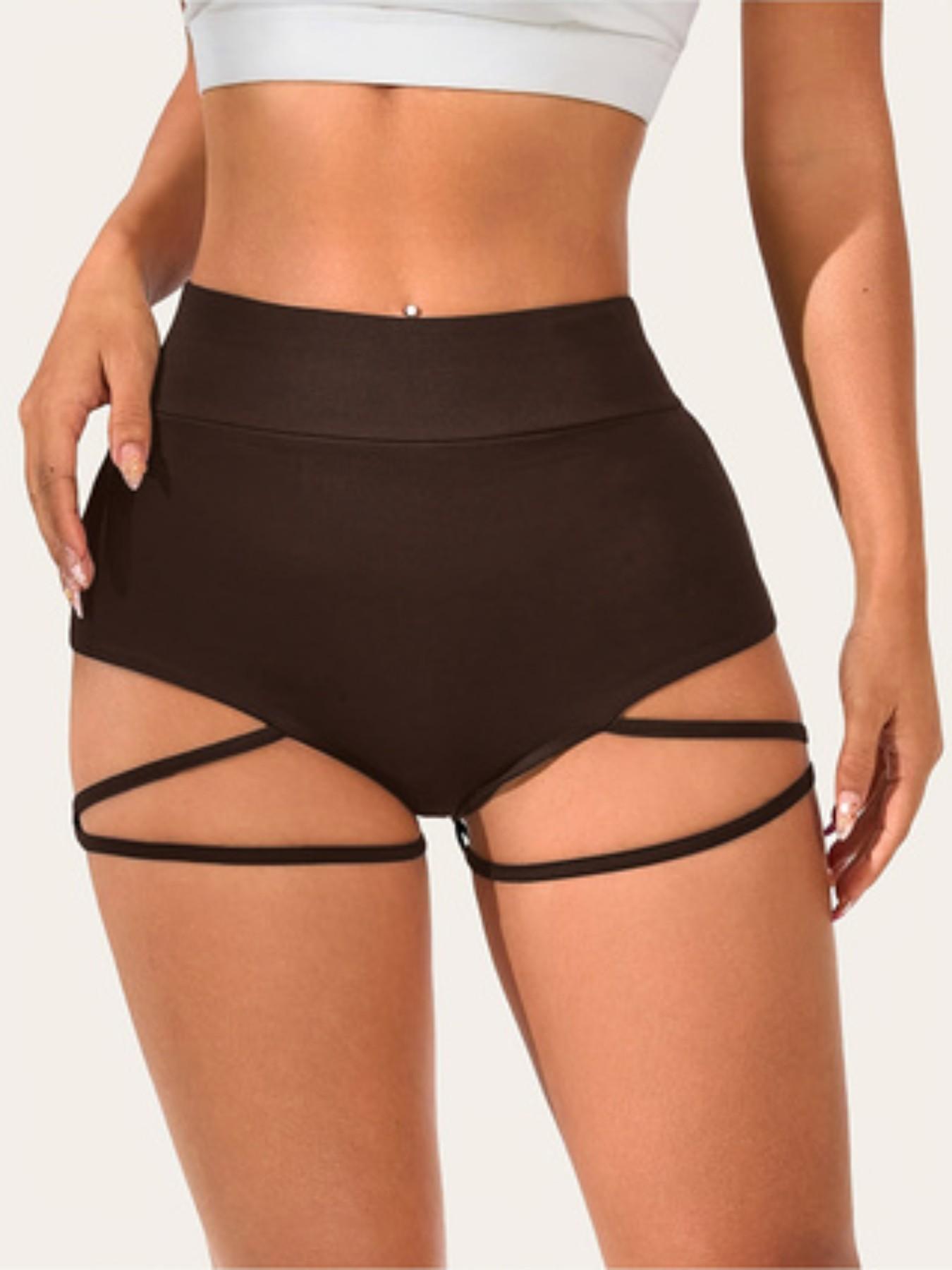 Women's Sexy Belted Butt Lifter Shorts, High Waisted Dance Shorts for Fitness Training, Comfortable and Stylish Athletic Wear Shorts