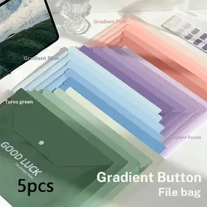 Morandi Gradient File Folders, 5-Pack/20-Pack A4 Document Bags, Office Supplies, Transparent Waterproof Dust-Proof, Durable Large Capacity, Easy Classification
