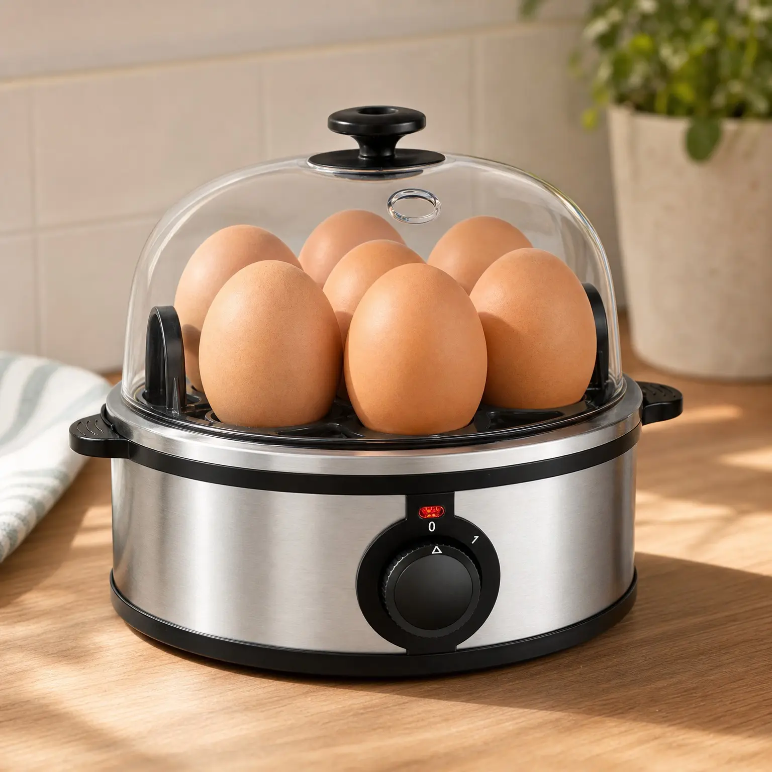 7-Egg Boiler Cooker, Poacher & Omelet Maker, Steel