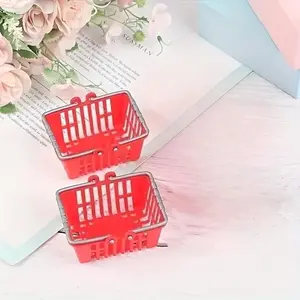 2pcs Mini shopping cart with double handles for display and storage