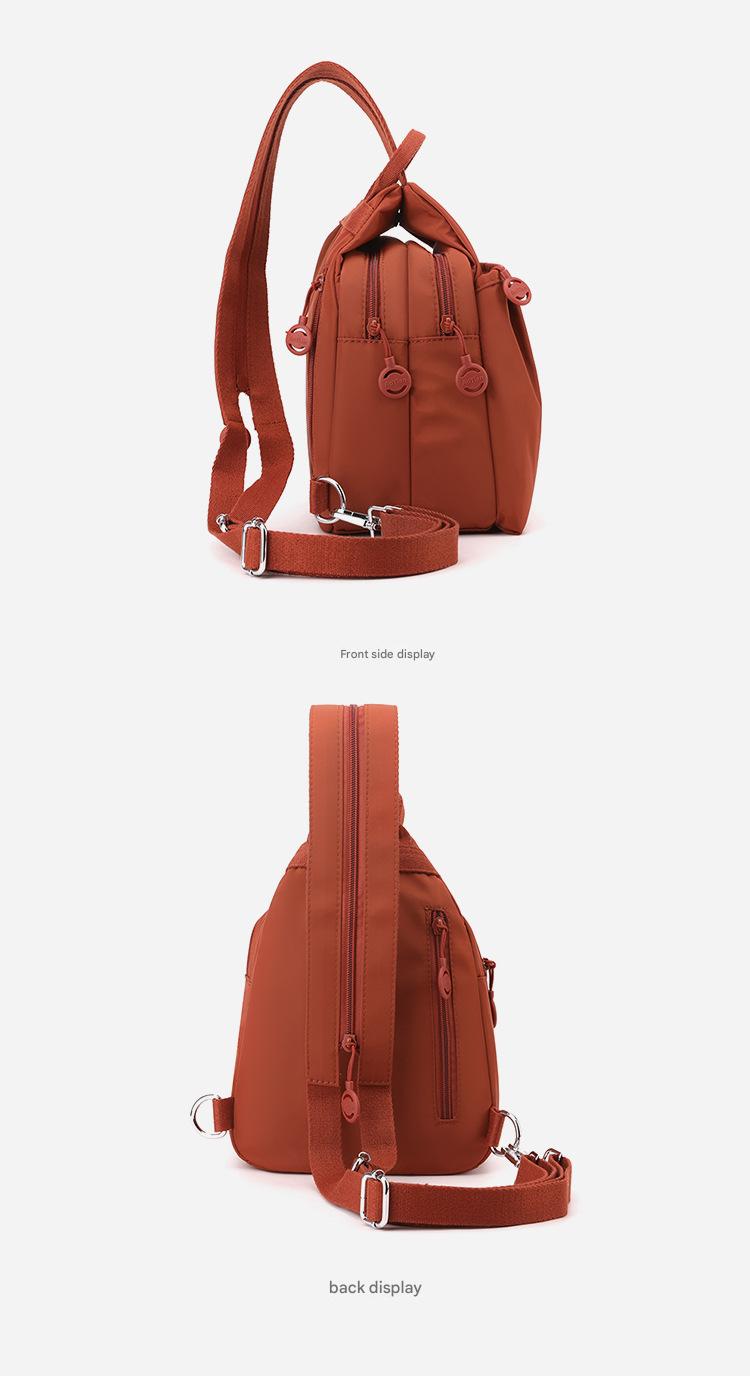 Velora Fashion Oxford Cloth Casual Backpack Messenger Bag Chest Bag with Side Pouch Adjustable Strap Zipper Pocket Inner Patch Pocket 30x21x14cm