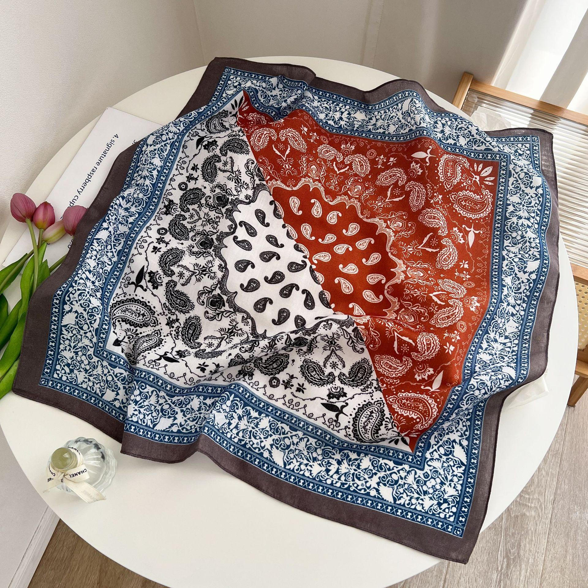 Summer Headscarf 70x70 Scarf Hairband Bowknot Autumn Fashion Winter Versatile Square Towel Printed Ultra-Thin Breathable Sun Protection Summer Headscarf 70x70 Scarf Hairband Bowknot Autumn Fashion Winter Versatile Square Towel Printed Ultra-Thin Breathable Sun Protection