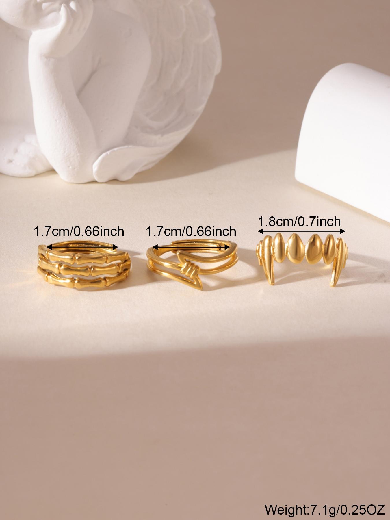 3-Piece Layered Fork Ring Set for Women, Stylish Daily Wear Jewelry, Trendy Accessories for Everyday Use