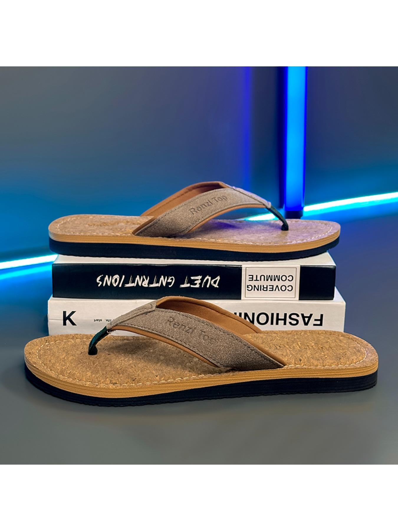 Summer Men's Sandals, Casual Y-Strap Eva Slippers, Lightweight Outdoor Beach Shoes, Indoor Home Footwear, Comfortable and Stylish