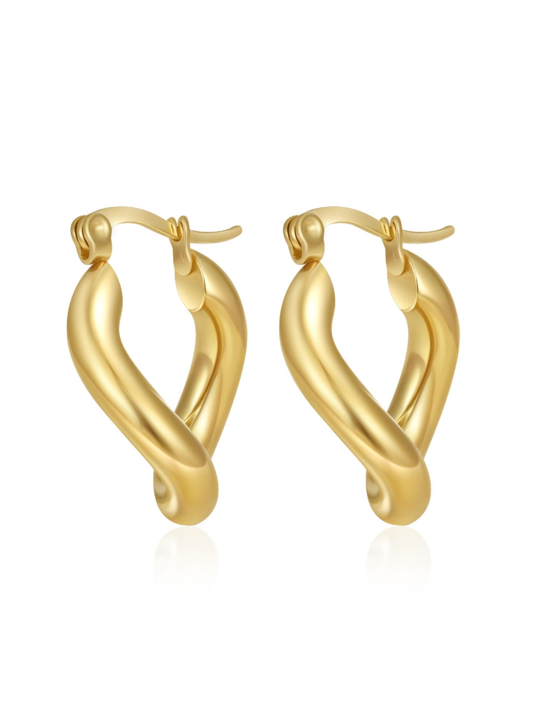 European and American fashion trend stainless steel earrings for women, plated with light luxury and high-end texture, irregular geometric earrings