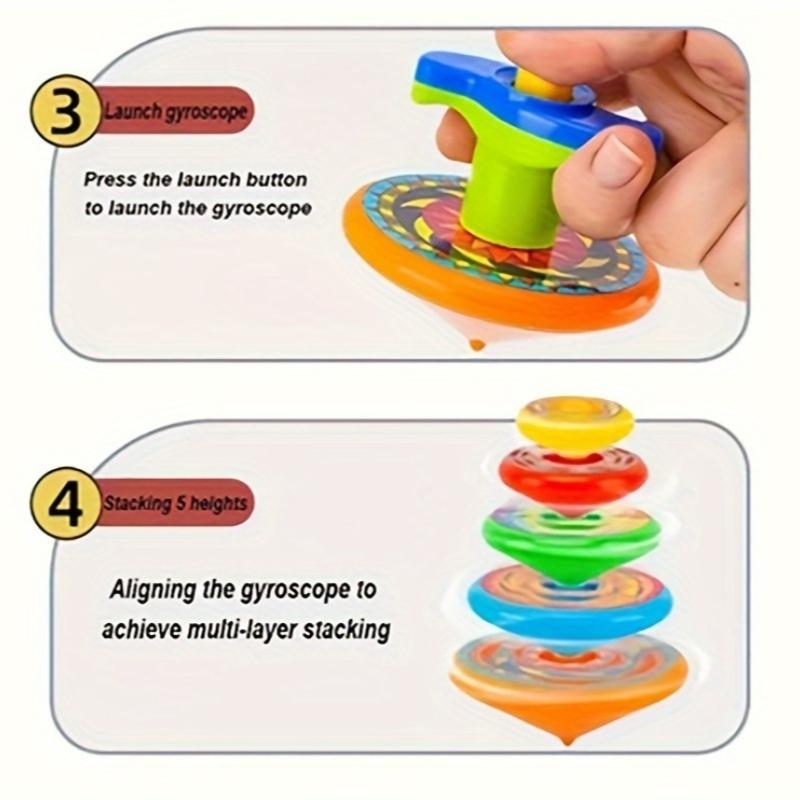 Stacked music gyro toy (1 set), colorful multi-layer spinning music, fun launcher spinning toy, parent-child interactive tabletop game gyro battle toy