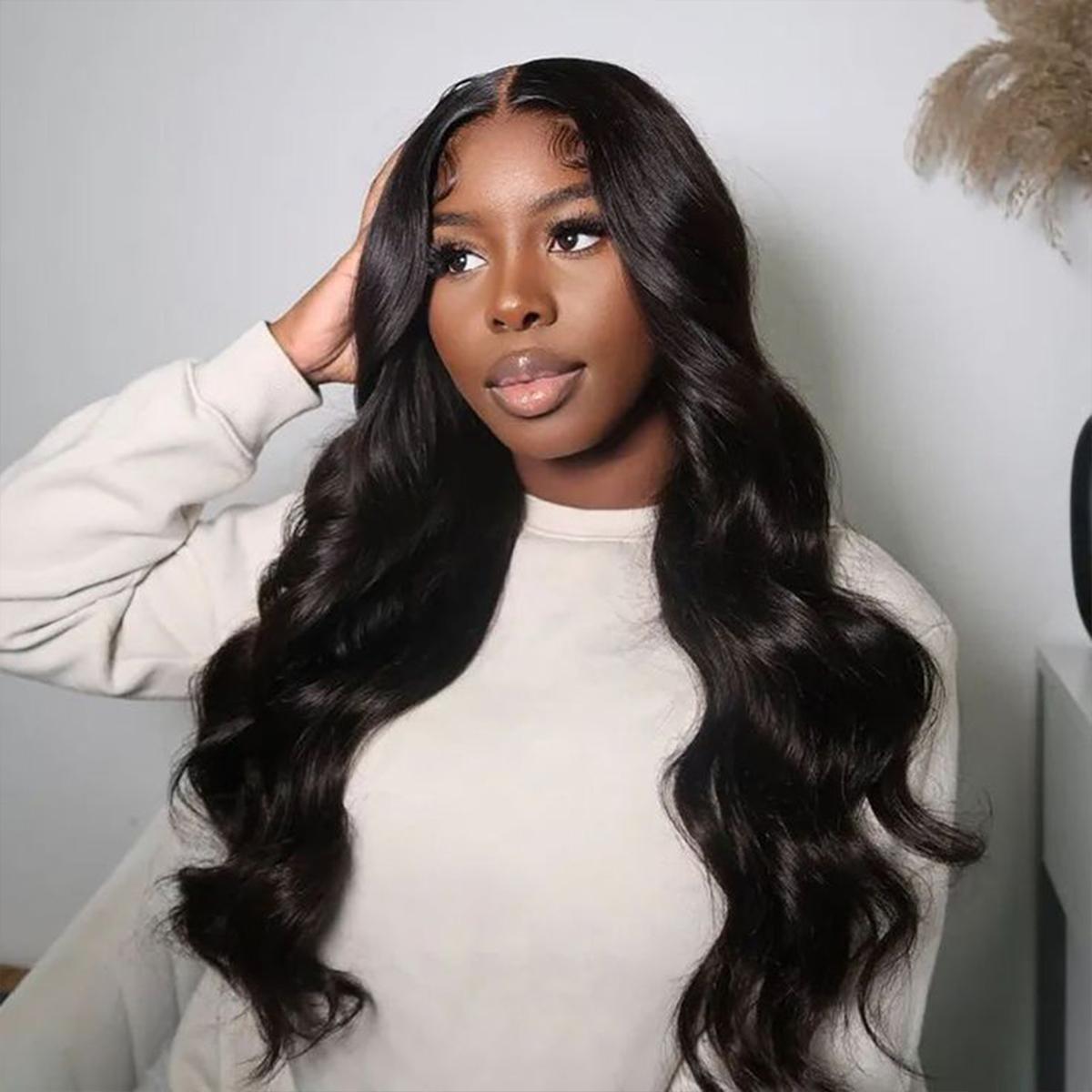 CheetahBeauty 200% Density #4 Chocolate Brown/ #1 Jet Black 13x6 Body Wave Lace Front Wig Transparent Lace Wig #TikTokShopHolidayHaul