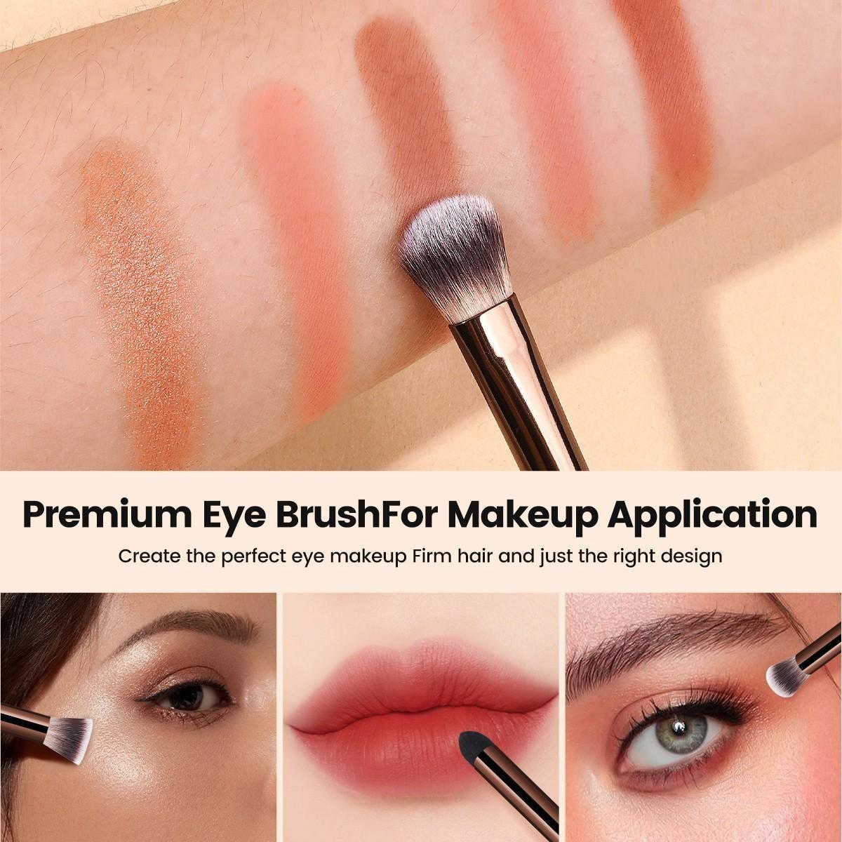 Maange 6-Piece Dual-Ended Makeup Brush Set, Foundation Brush, Blush Brush, Loose Powder Brush, Eyeshadow Brush, Ideal for Beginners