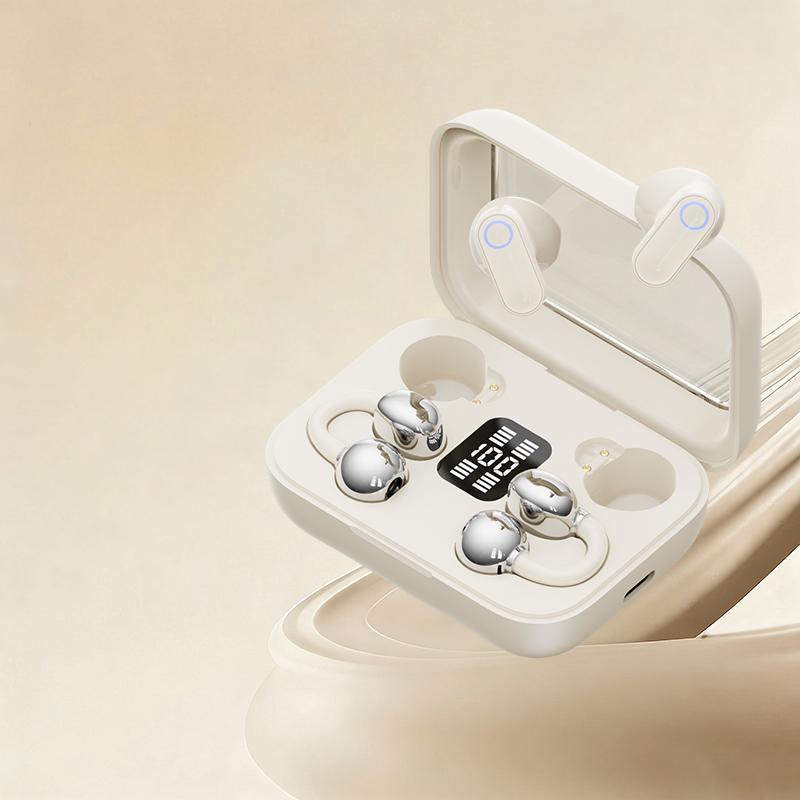 Hetoie 2026 Open-Back Bluetooth-compatible Earbuds, Wireless Headphones with Clear Mic, Type-C Fast Charging, Comfortable All-Day Wear