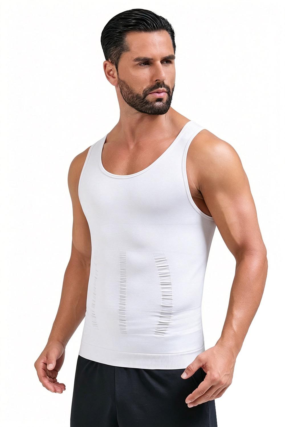 Mens Compression Shapewear Sleeveless Tummy Control Gym Fitness Soft Body Shaper Breathable Tank Top