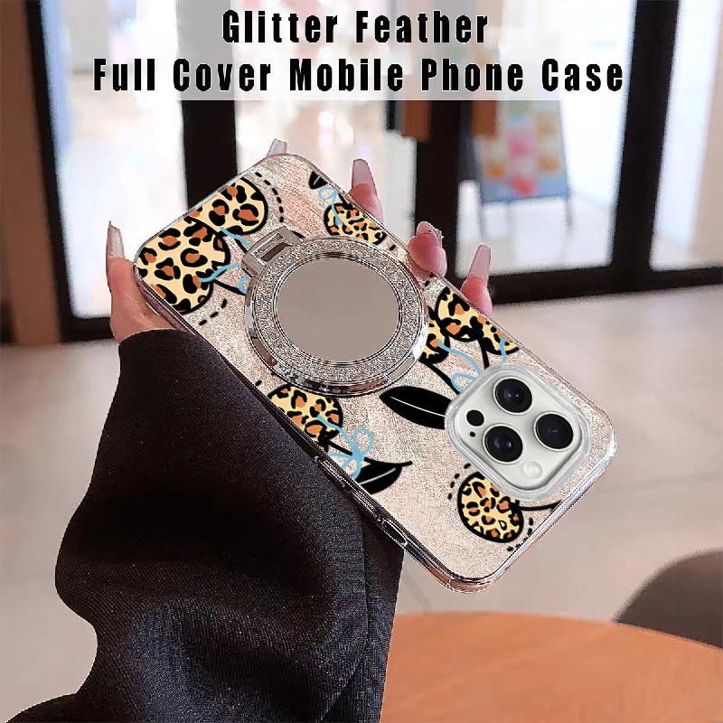 Cherry leopard print with stand combination set phone case Case is Suitable For Xiaomi POCOX3PRO/POCOX3GT/POCOX3NFC/POCOX3/POCOM6PRO5G/POCOM3/POCOF5PRO with PET Shock proof, Fashionable and durable design