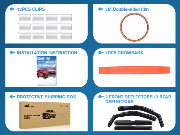 Nilight in Channel Rain Guards for Chevy Tahoe/GMC Yukon/Cadillac Escalade 2015 2016 2017 2018 2019 2020 Original Window Deflectors, Vent Window Visors-4PCS Car Accessories Vehicle  dealsforyoudays