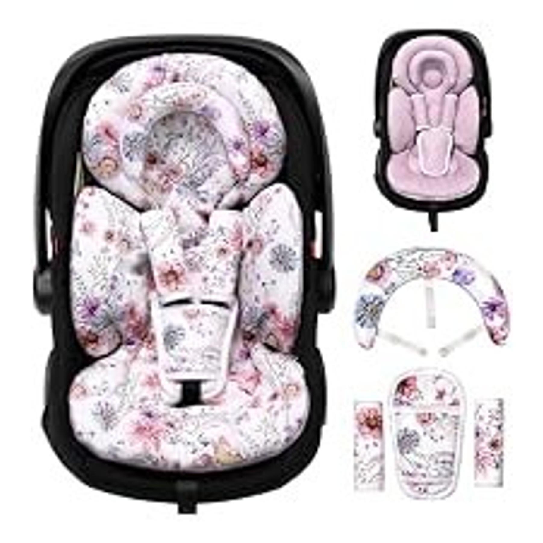Infant Insert Compatible with Doona, Graco, Britax, Chicco, Evenflo Car Seat, Adjustable Baby Head Body Support Cushion for Newborn to Toddler, Fits Infant Car Seat and Stroller (Gray)Gift