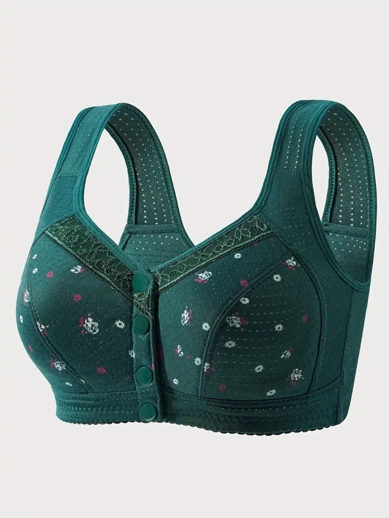 Women's Floral Print Push Up Supportive Bra, Soft Comfortable Breathable Fit Everyday Bra, Women's Lingerie for All Seasons
