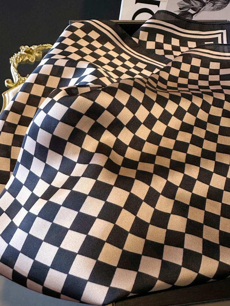 Women's Fashionable Plaid Pattern Scarf, Checkered Scarf, Casual Soft Comfortable Shawl for Daily Wear, Fashion Accessories for Women & Girls