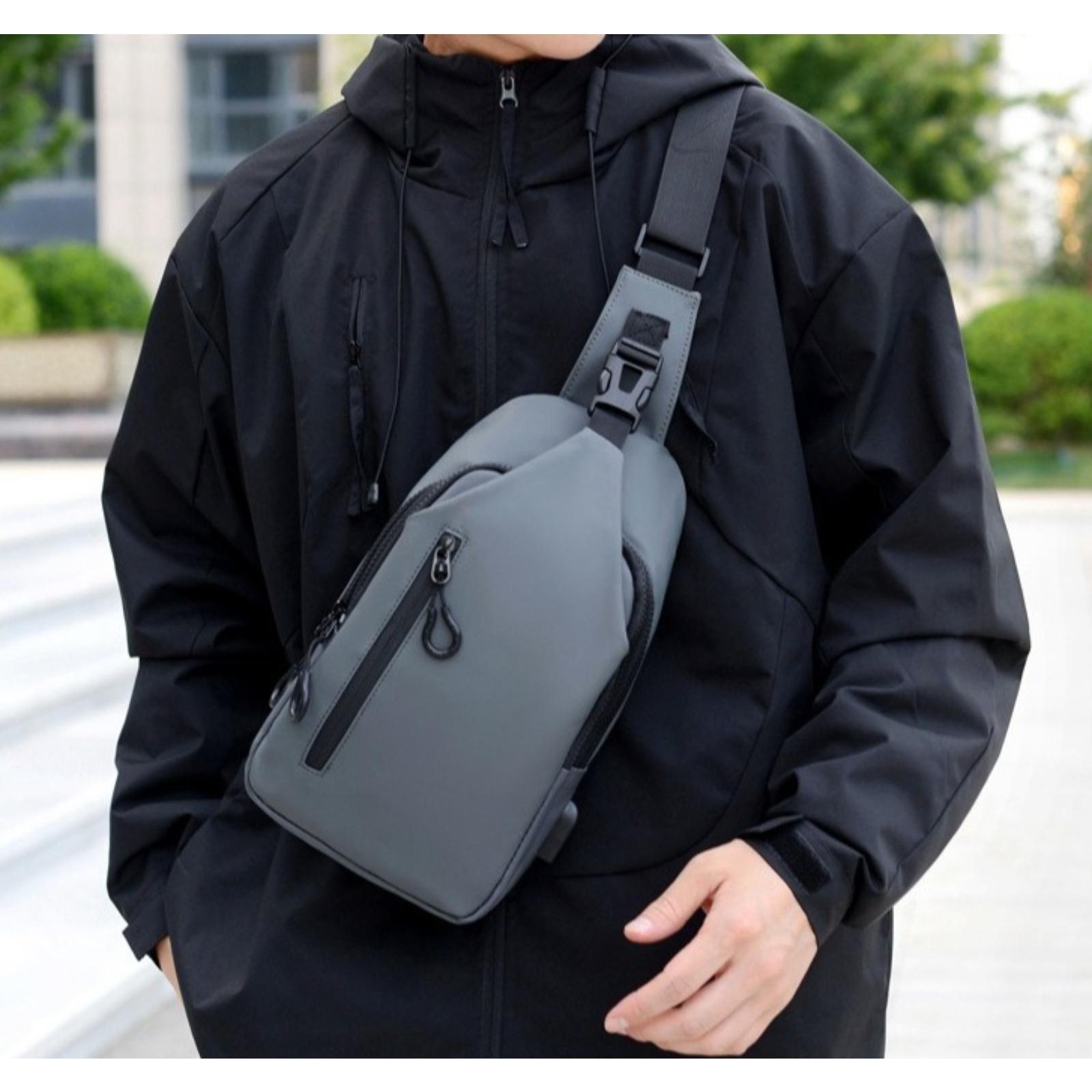 2026 New Minimalist Casual Sling Bag for Men, Fashion PU Leather Chest Bag, Lightweight Waterproof Crossbody Shoulder Bag, Trendy Durable Design Perfect for Daily Commute, Travel, Shopping, Outdoor Activities & Everyday Street Style,summervibes