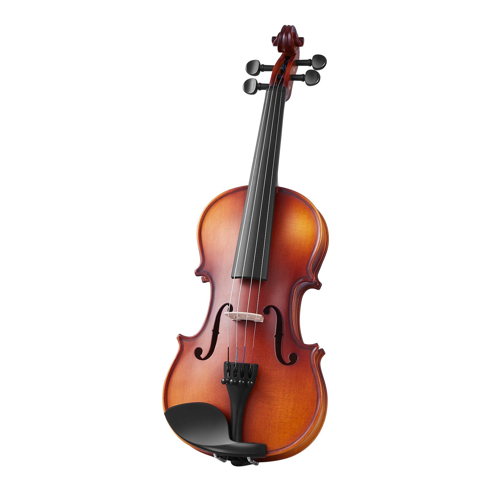VEVOR 1/2 Size Solidwood Violin Full Kit, Professional Brown Musical Instrument for Beginners, Includes Hard Case, Rosin, Bow, Shoulder Rest, Bridge, Tuner, Extra Strings