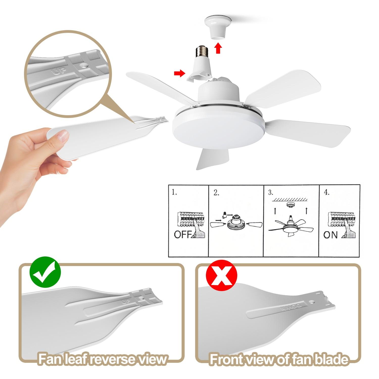 24-Inch Compact Two-In-One Fan Light, Adjustable Brightness, Timer Function, Three Speed Settings, Ideal for Small Living Rooms, Dining Rooms, Workspaces, Bedrooms