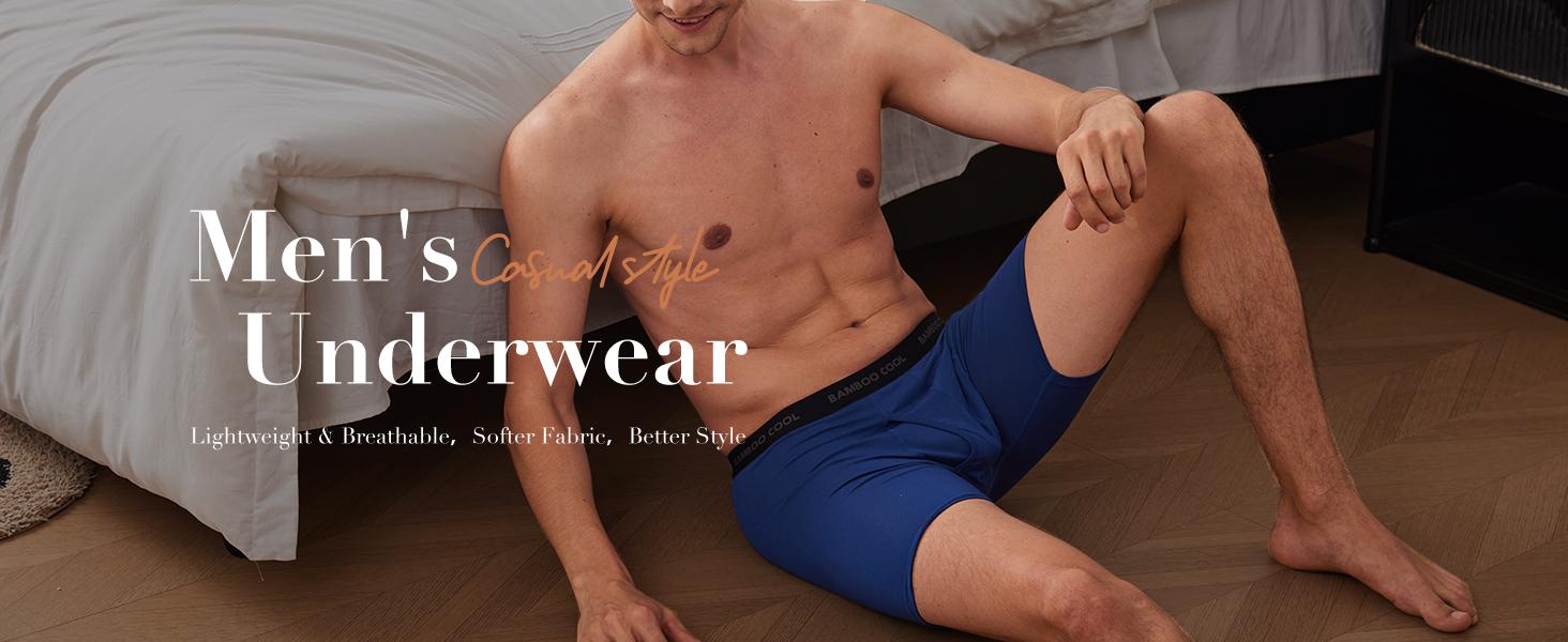 BAMBOO COOL Men's Underwear Boxer Briefs Soft Comfortable 92% Viscose 8% Spandex Gift Sets for Boyfriend 4 Pack or 7 Pack Premium Material Breathable Moisture-Wicking Elastic Stretching SpringStatements