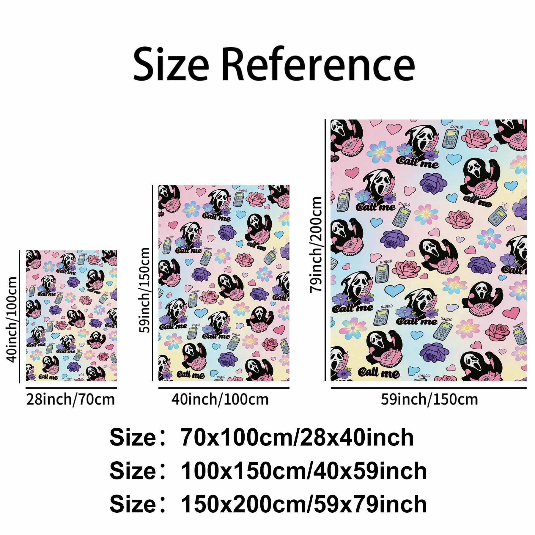 Scream Ghostface Call Me Flannel Throw Blanket, Y2k Millennial Style Throw Blanket, Student Dormitory Nap Blanket, All Season Travel Car Blanket, Children'S Room, Dormitory, Sofa, Office Nap Blanket