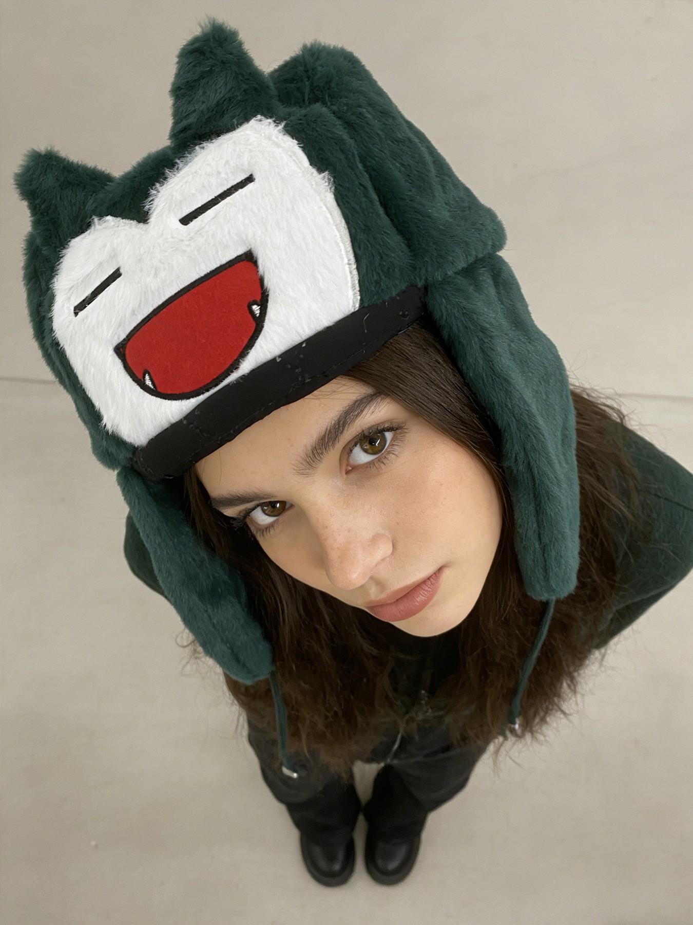 Autumn Winter Fashion Beanie Hat, Warm Cartoon Embroidery Pattern, Unisex Fitted Plush Cap, Street Style, Fall & Winter