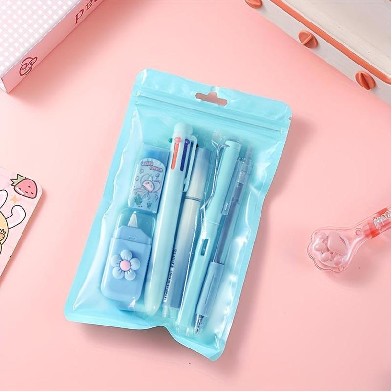 6/12/18 Pcs Stationery Set, Includes Neutral Pens, Erasers, Six-Color Ballpoint Pens, Multifunctional Writing Tools, Ballpen Set, Perfect Office & Study Supplies for Christmas gift