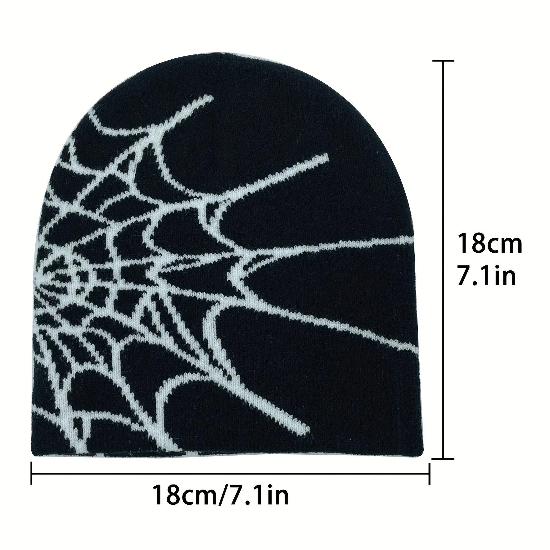 y2k beanie Spider Hat Solid Color Casual Knit Hat Party Spider Web Hat Springtok Unisex Windproof Hat Gift skull cap beanie hat