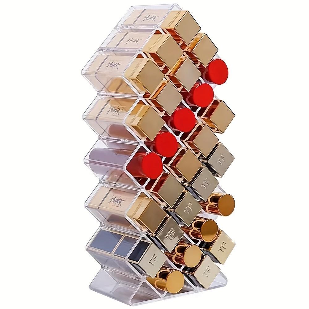 Lipstick Organizer Box, Large Capacity Layered Storage Rack, Makeup Vanity Shelf, Trendy Lipstick Display Stand, Desktop Organizer, Clear Acrylic Organizer