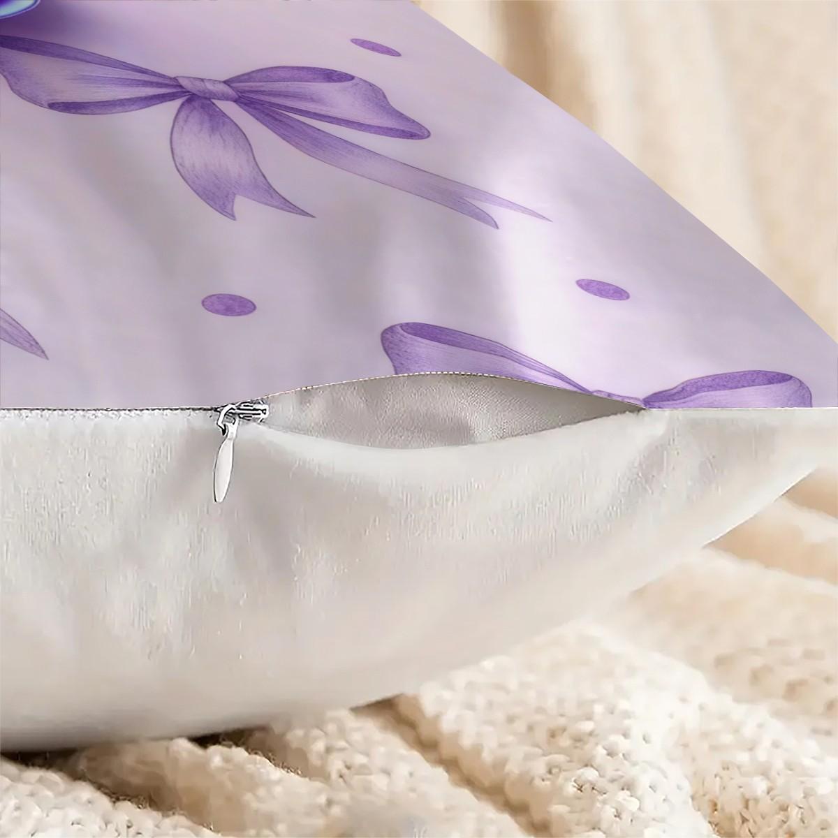 Purple 3D Letter A-Z Crown Throw Pillow 1 Pc with Insert, Soft Comfortable Square Cushion with Zipper Closure for Sofa Chair & Bedroom, Exclusive Customization with Initials Gift, Princess Style Home Decor