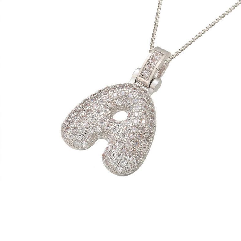 [Buy One Get Free Necklace] Hip Hop Large Letter Alphabet Pendant Necklace Cubic Zirconia Personalized DIY Dainty Necklace Birthday Anniversary Mother's Day Gifts for Women
