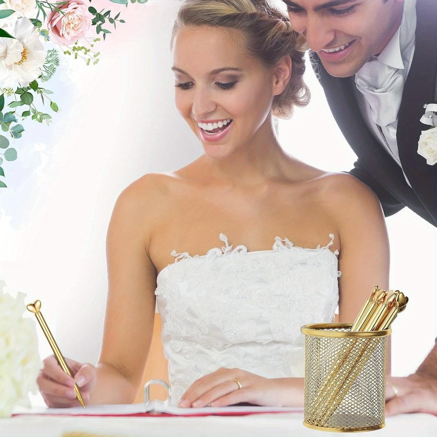 Heart-Shaped Retractable Metal Pen Set, Smooth Ink, Medium Tip, Comfortable Grip, Rotating Closure, Ideal for Office & Gifts